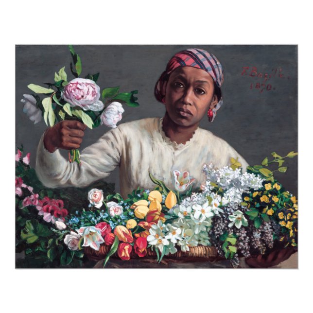 Foto Frederic Bazille - Mujer joven con peonías (Frente)