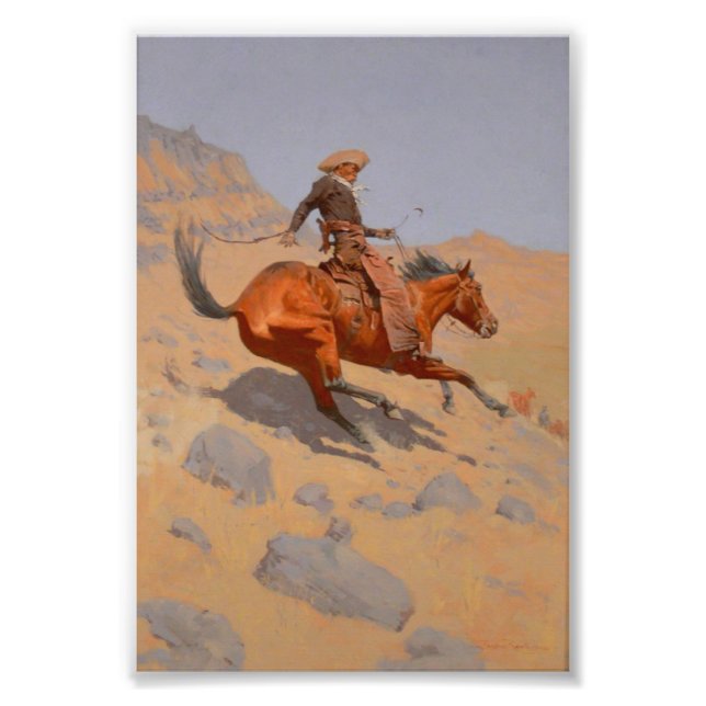 Foto Frederic Remington - El Cowboy (Frente)