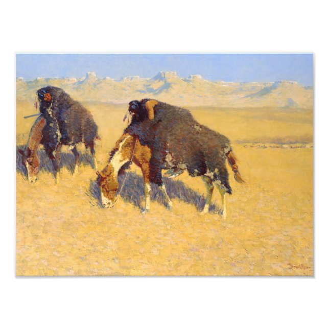 Foto Frederic Remington - Indios simulando búfalo (Frente)