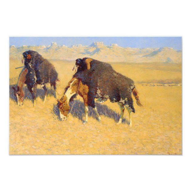 Foto Frederic Remington - Indios simulando búfalo (Frente)