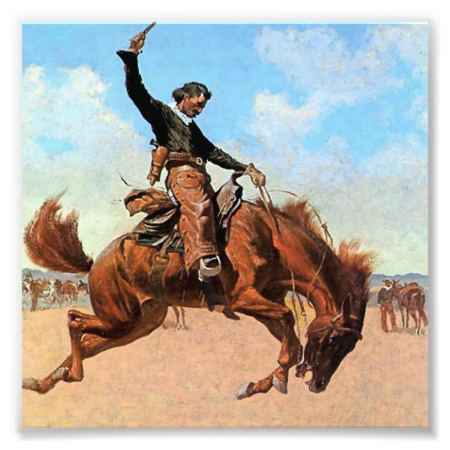 Foto Frederic Remington Western Art "The Buck Jumper" (Frente)