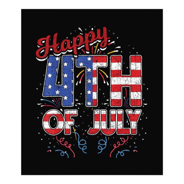 Foto Fuegos artificiales Felices 4 De Julio Bandera Est (Frente)