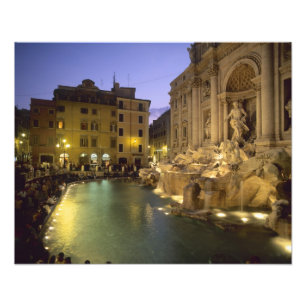 Foto Fuente de Trevi de noche, Roma, Lazio, Italia