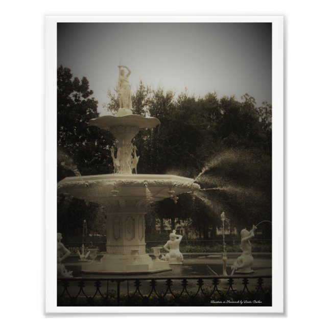 Foto Fuente en Savannah por Linda Becker print (Frente)