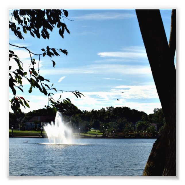 Foto Fuente sobre el espejo del lago (Frente)