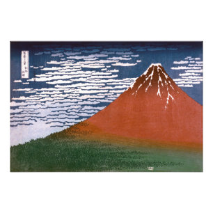 Foto Fuji Rojo, El Volcán Aka Fujiyama Katsushika Hokus