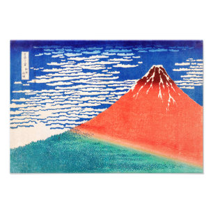 Foto Fuji rojo   Hokusai  