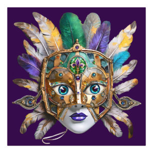 Foto Fúnela de Mardi Gras y máscara Metalizado