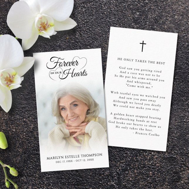 Foto funeraria Tarjeta de rezo cruzado para corazo (Subido por el creador)