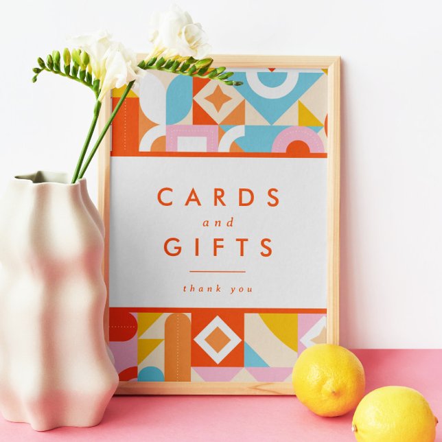 Foto Funky Naranja moderno Rótulo de tarjetas Baby Show (Subido por el creador)