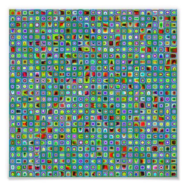 Foto Funky Turquesa Texturizado Mosaico Patrón (Frente)