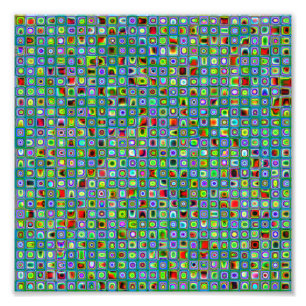 Foto Funky Turquesa Texturizado Patrón de mosaicos