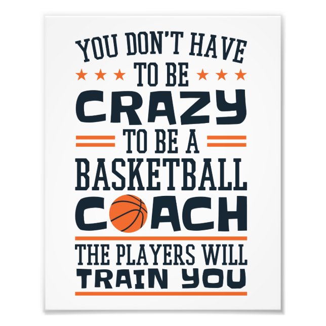 Foto Funny Crazy Crazy Coach de básquetbol (Frente)