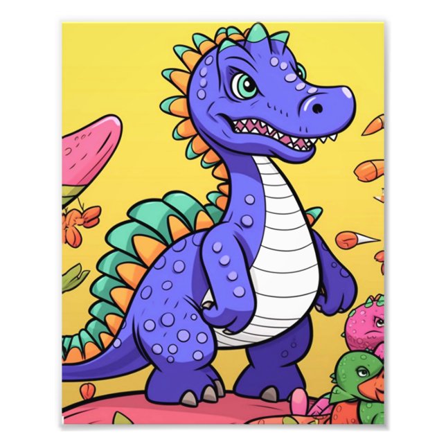 Foto Funny Dinosaurio Púrpura (Frente)
