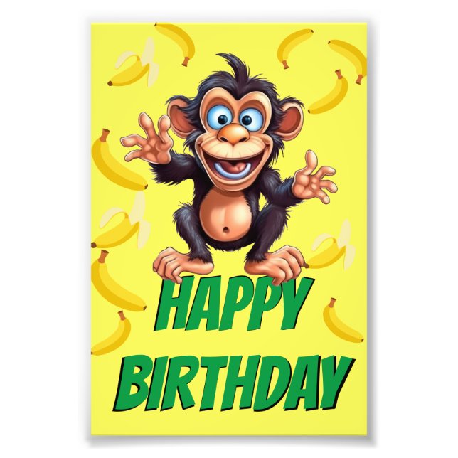 Foto Funny Monkey Cumpleaños (Frente)