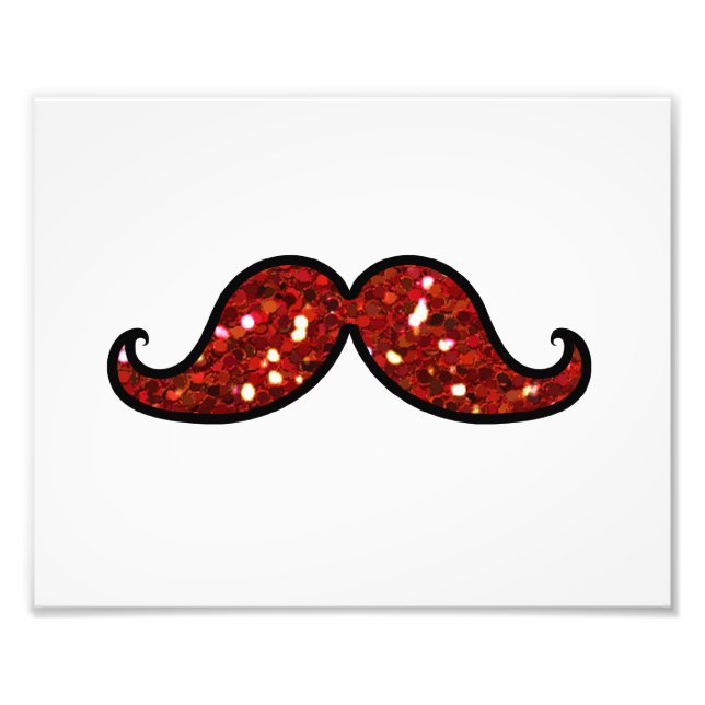 FOTO FUNNY RED MUSTACHE IMPRESO PURPURINA (Frente)