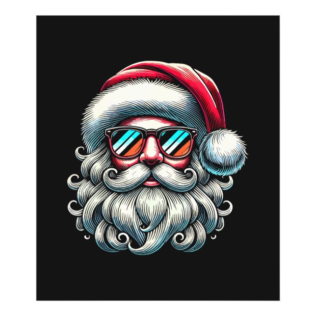 Foto Gafas de sol retro rostro de Santa Navidad (Frente)