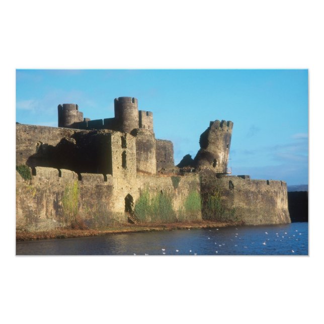 Foto Gales - castillo de Caerphilly, con una vista de l (Frente)