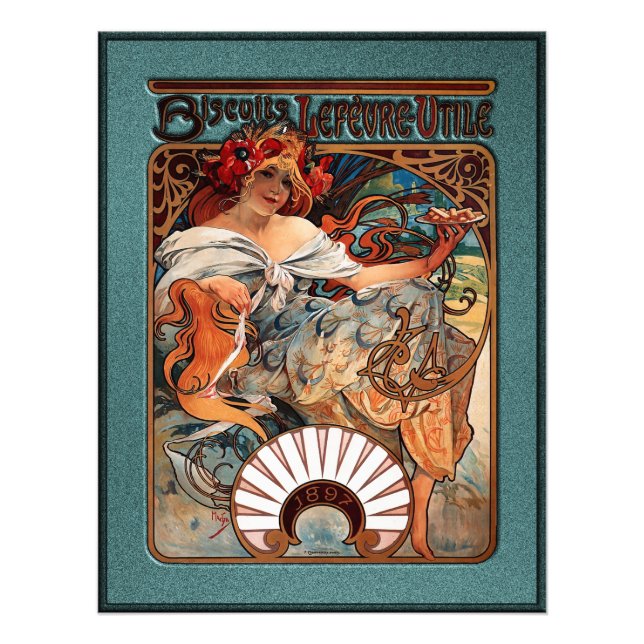 Foto Galletas Alphonse Mucha Lefevre-Utile Manchadas Fr (Frente)