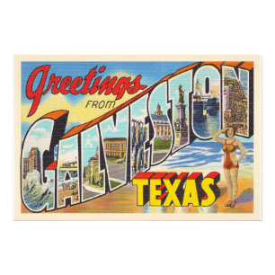 Foto Galveston Texas TX Vintage Carta grande postal