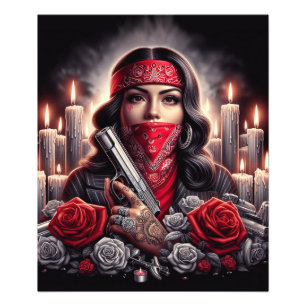 Foto Gangster Chica Hip Hop arte chicano gráfico
