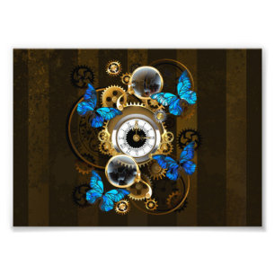 Foto Gases de vapor y mariposas azules