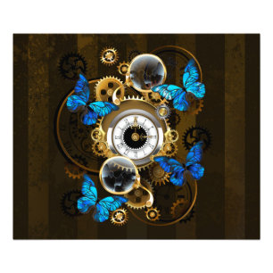 Foto Gases de vapor y mariposas azules