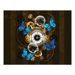 Foto Gases de vapor y mariposas azules