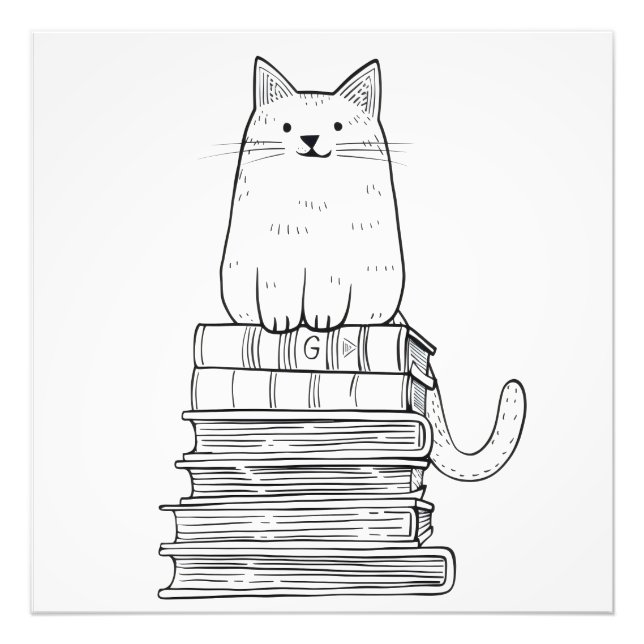 Foto Gatito en libros (Frente)