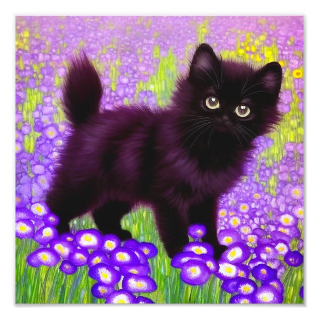 Foto Gatito negro de Gustav Klimt (Frente)