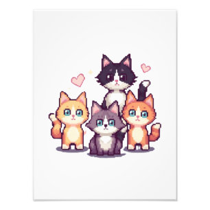 Foto Gatitos Coloridos Pixelados