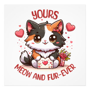 Foto Gato Calico Adorable Día de San Valentín