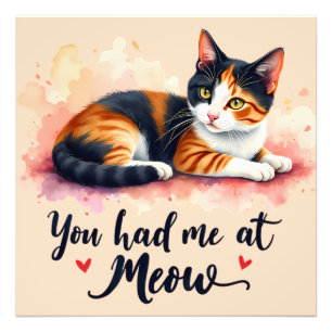 Foto Gato Calico Me Tenías en Miau Acuarela