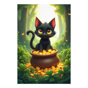 Foto Gato caprichoso en una olla de oro