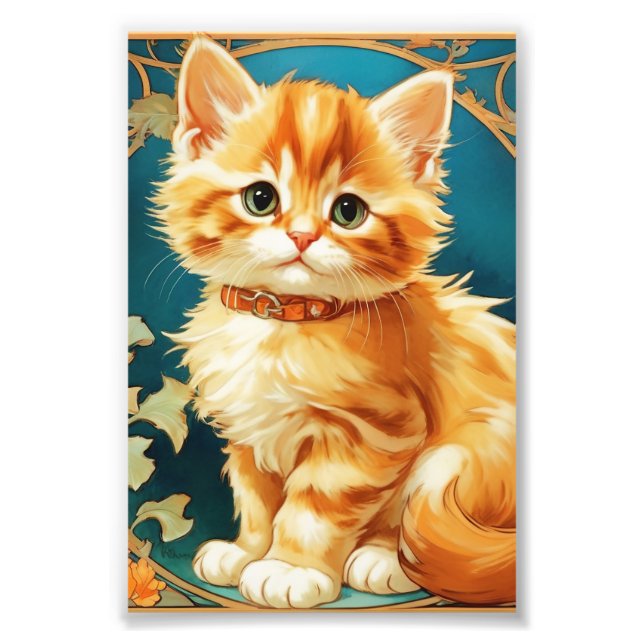 Foto Gato de Alphonse Mucha Art Nouveau (Frente)