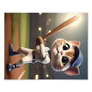 Foto Gato De Béisbol Gracioso En 3D,