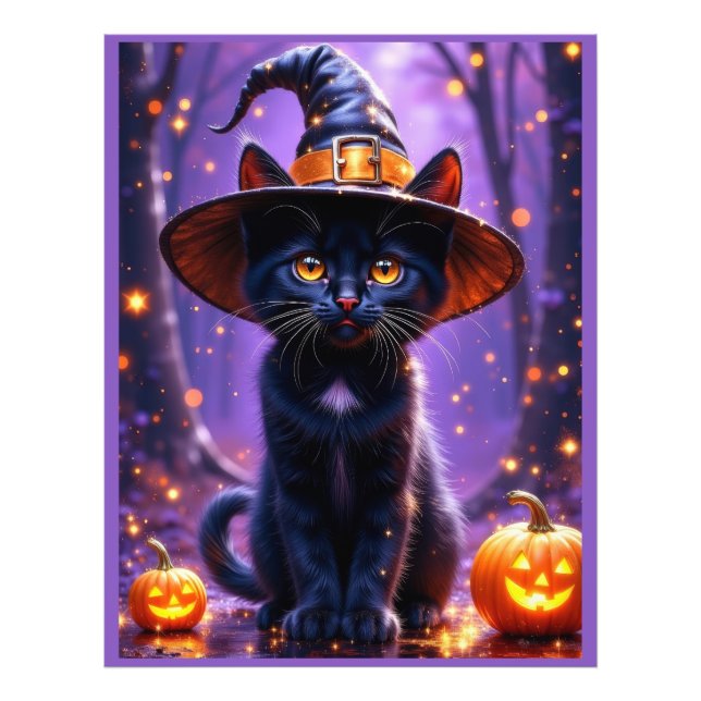 Foto Gato de brujería negra de Halloween (Frente)
