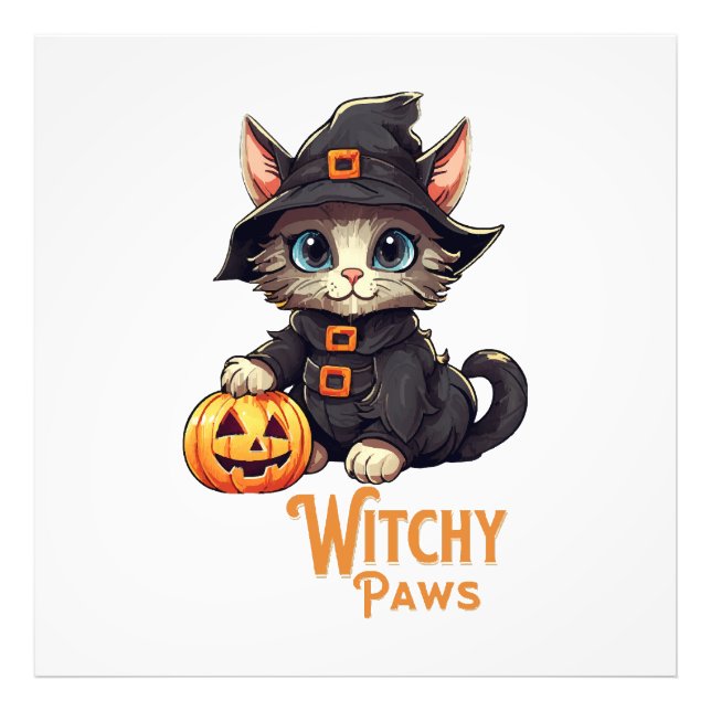 Foto Gato de Halloween Patas de Bruja (Frente)