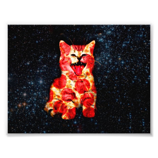 Foto Gato de pizza en el espacio (Frente)