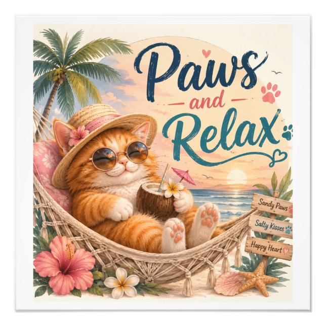 Foto Gato de Playa Patas y Relaja (Frente)