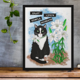 Foto Gato de Tuxedo y Lilies | Oferta Inspiradora