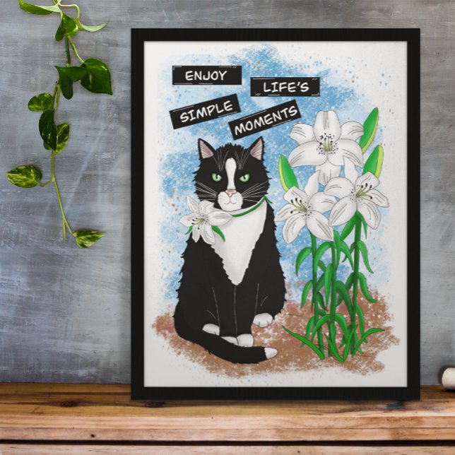 Foto Gato de Tuxedo y Lilies | Oferta Inspiradora (Subido por el creador)