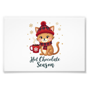 Foto Gato Divertido Chocolate Caliente Temporada Feliz 