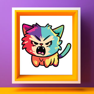 Foto Gato Enfadado Kawaii Lindo - Gatito Silbante Pop A