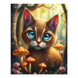 Foto Gato Fantasía Magnífica del Bosque Mushroom