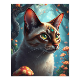 Foto Gato Fantasía Magnífica del Bosque Mushroom