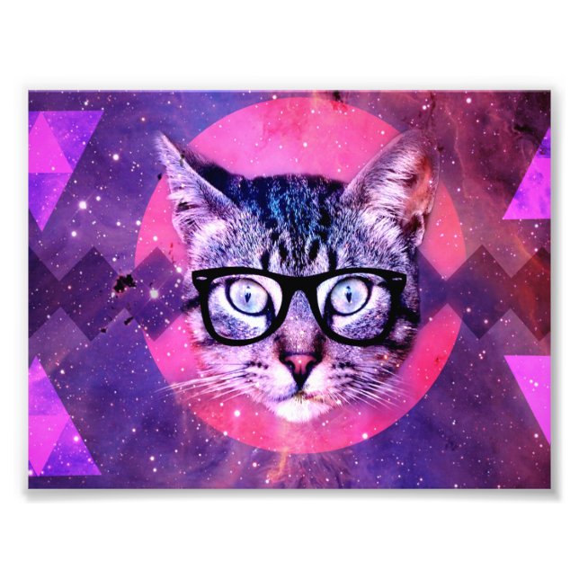 Foto Gato hipster morado (Frente)
