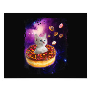 Foto Gato Lindo Dentro de Donut en el Espacio Amantes d