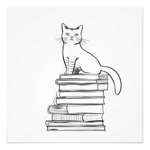 Foto Gato lindo en los libros