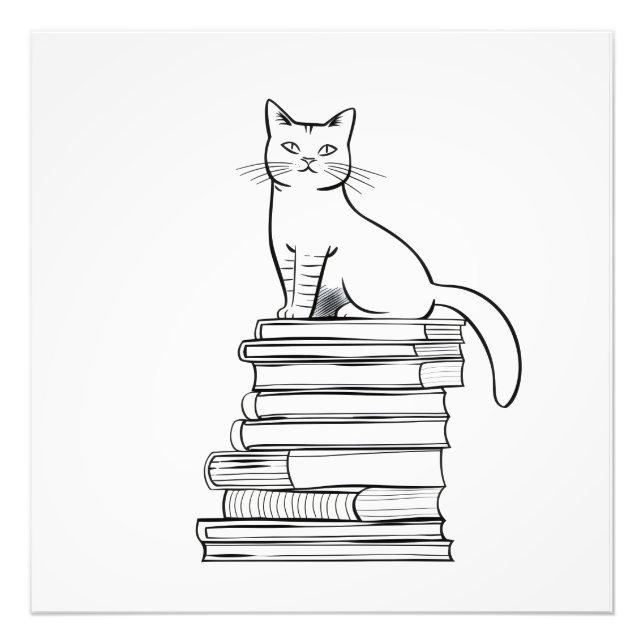 Foto Gato lindo en los libros (Frente)